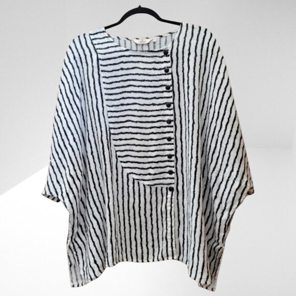 Cheyenne Linen Boxy Tunic Art to Wear Lagenlook - Size L/XL - Boho Oversized Fit - Picture 1 of 8